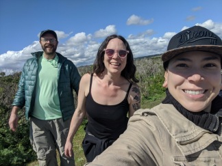Socially distant hiking with friends during the quarantine.